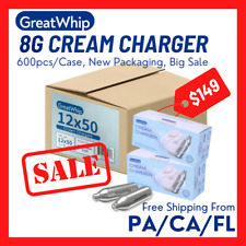 BULK PRICE Whipped Cream Chargers 600 PCS GreatWhip Pure Whip * NEW PACKAGING * picture