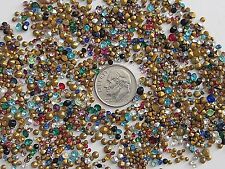 600 TINY SMALL VTG GLASS RHINESTONES COLORS MIX AB CLEAR CZECH PRECIOSA HUGE LOT picture