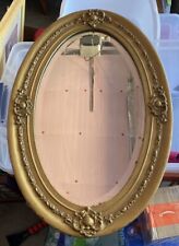Antique Beveled Glass Oval Ornate Framed Mirror picture