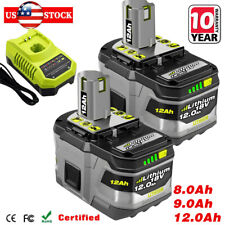 Genuine 12Ah For Ryobi Battery 18V One+ Plus P108 Lithium RB18L50 P104 /Charger picture