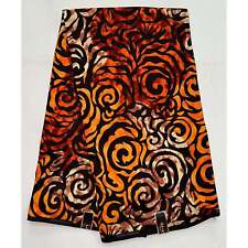 African Fabric/ Ankara - Orange, Brown ‘Swirls & Twirls', YARD or WHOLESALE picture
