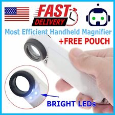 40X Magnifying Magnifier Glass Jeweler Eye Jewelry Loupe Loop With 2 LED Light picture