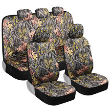 Camouflage Car Seat Covers Full Set Camo Front Rear Bench Seat Protectors picture