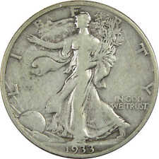 1933 S Liberty Walking Half Dollar F Fine Silver 50c Coin SKU:I13492 picture