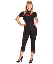 SugarShock Latisha Polka Dots 50s Retro High Waist Rockabilly Capri Pants  picture