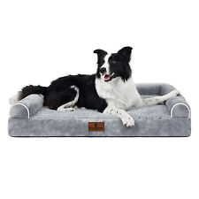 SheSpire Grey Orthopedic Memory Foam Dog Bed Pet Bolster Sofa w/ Removable Cover picture