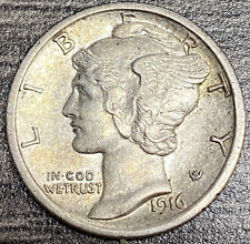 1916 P Mercury Dime Uncirculated Full Split Bands Nice Coin  picture