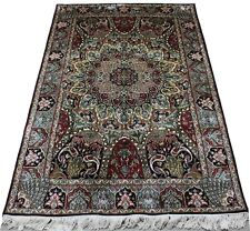 Oriental Persian Kashmir Handmade Knotted Silk Rug Carpet,Room Decor 186x 126 cm picture