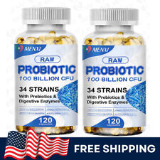2×120Capsule Probiotics 5 Billion CFU Potency Digestive Immune Health Supplement picture