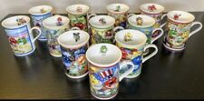 M&M's The Danbury Mint Collector Coffee Cups COMPLETE SET OF 12 Rare Vintage picture