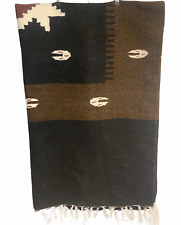 Vintage Native Southwestern Mexican Striped Fringe Rug Blanket 76x 50” EUC picture