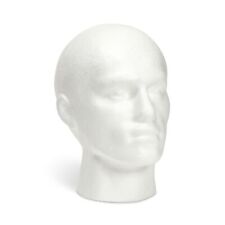 Male Foam Head Form, Mannequin Display for Masks, Hats, Wigs (White, 9x11 in) picture