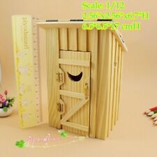 AirAds Dollhouse 1:12 scale Wood  Toilet Outhouse Double Unit H 6