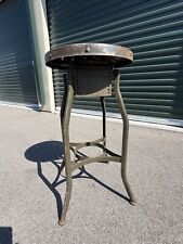 1940s Industrial Vintage UHL STEEL Toledo Metal Bar DRAFTING Chair Stool USA picture
