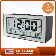 2 X Digital Alarm Clock for Bedrooms Night Alarm Clocks Desk Clock Large Display picture