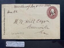 1885 WOODBURY GEORGIA  MANUSCRIPT 2c DUE  MERIWETHER COUNTY  GREENVILLE HILL picture