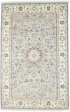 Handmade Light Blue Floral Classic 5X8 Indo-Nain Oriental Rug Extra Fine Carpet picture