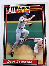 Rare Vintage Mint Condition Ryne Sandberg 1992 Topps #387 All Star Baseball Card picture