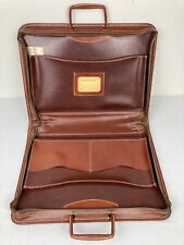 VINTAGE CARLTON LEATHER ATTACHE CASE BUSINESS BRIEFCASE BROWN MADE IN USA VGC picture