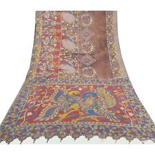 Sanskriti Vintage Indian Sarees Pure Cotton Kalamkari Special Sari Craft Fabric picture