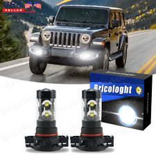 2x PSX24W 2504 Xenon White LED Fog Light Bulbs for 2010-2019 Jeep Wrangler JK JL picture