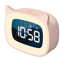 SMOUPING Kids Alarm Clock with Night Light Stepless Dimming,Cute Cat Ear Digital picture