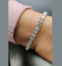 10 CT Round Lab Created Diamond 14k White Gold Plated Tennis Bracelet 7.5 Inch picture