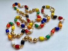 CHAIN 916 / 22CARAT YELLOW GOLD with colorful stones 72 cm 27.6 grams picture