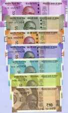 India Set 7 Pcs 10 20 50 100 200 500 2000 Rupees Random Year P 109 - 116 UNC picture