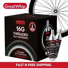 16g CO2 For Bike Bicycle Tire Air Inflator Threaded Cartridges GreatWhip 20 PACK picture