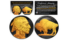 1930's BLACK RUTHENIUM / 24K GOLD Original Indian Head Buffalo Nickel FULL DATES picture