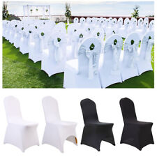 50-100PCS White FOLDING Stretch SPANDEX CHAIR COVERS Wedding Banquet Party Decor picture