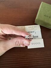 Gucci WIDE INTERLOCKING RING 925 Sterling Silver Ring Size 6 1/2 (13) picture