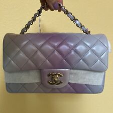 NWT 24P Chanel mini ombre pastel lilic/pink/cream unicorn Shoulder Crossbody Bag picture