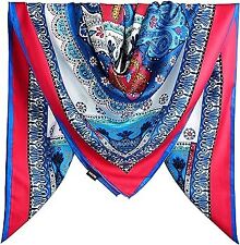  XL 40x40 Inch Extra Large Silk 40 x 40 40 Inch Amaranth and Royal Blue Totem picture