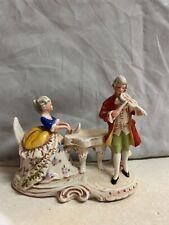Antique Grafenthal Dresden Porcelain Germany Musical Couple Piano Vintage Rare picture