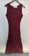 Vintage Newport News Womens Dress Size 8 Red Pencil Straight Bodycon Sleeveless picture