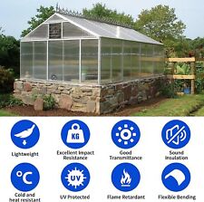 12×Polycarbonate Greenhouse Panel Clear 0.16in Thick Twin-Walled Sheet 2'×4' New picture