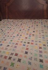 OMISH, handmade Quilt cathedral window Hand sewn New NEVER USED Perfect 74x84 picture