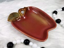 Small Vintage Red Apple Spoon Rest Trinket Dish Ceramic Tray picture
