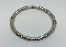 Vintage MILOR 925 Sterling Silver Italy Diamond Design 8” Hinged Bangle Bracelet picture