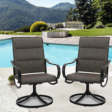 Swivel Patio Chairs Set of 2 Outdoor Dining Chair High Back Armchair 15° Rocking picture