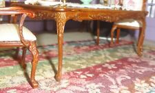 GARFIELD DINING TABLE 2 CHAIRS PLATINUM CABRIOLE LEGS WALNUT dollhouse miniature picture