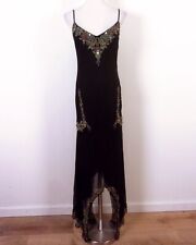 vintage 80s 90s Stenay 100% Silk Chiffon Beaded Slip Dress Semi Formal SZ 16 picture