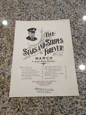 The Stars And Stripes Forever John Phillip Sousa piano sheet music Vintage 1897 picture