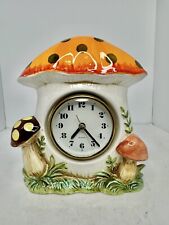 HTF Rare Vintage MCM Sears Merry Mushroom Ceramic Desk Wall Clock 1978 Works picture