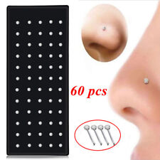60pcs/set 2mm CZ Nose Piercing Jewelry Stainless Steel Nose Ring Ear Bone Studs picture