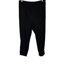 Susan Graver Weekend Regular Washed French Terry Slim Joggers Black 2X Plus Size picture