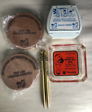 Misc Lot Vintage Brunswick Recreation Centers Bowling - Ashtray Coasters Pens picture