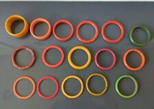 Vintage Bakelite Swirl Marbled Carved Orange Yellow Red Bangle lot 16 Tested  picture